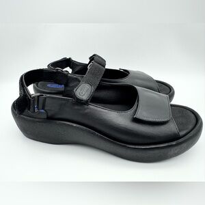 Wolky Jewel Comfort Sandals Black Leather Adjustable Women's Size EU 40 US 8.5-9